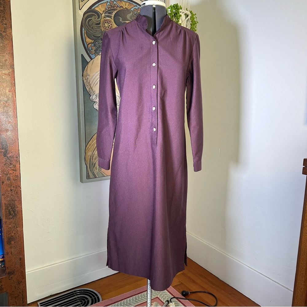Women’s 70s Vintage Honeycomb “bee comes you” Purple Polyester‎ Western Dress